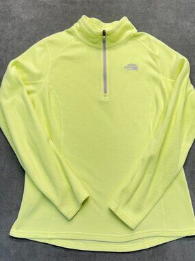 The North Face Women’s Large Neon Yellow 1/4 Zip Fleece Pullover